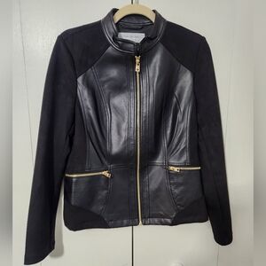 Marc New York Leather Jacket Coat Size Small Distressed Bomber Motorcycle Black